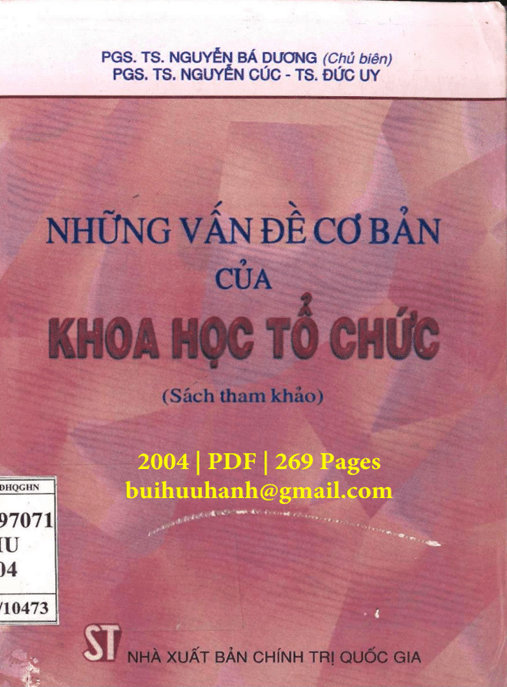 Những Vấn Đề Cơ Bản Của Khoa Học Tổ Chức – Học Liệu Số Ebooks PDF