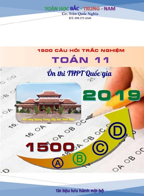 Học Liệu Số 1500 Câu Hỏi Trắc Nghiệm Toán Lớp 11 Ôn Thi Thpt Quốc Gia Năm 2019