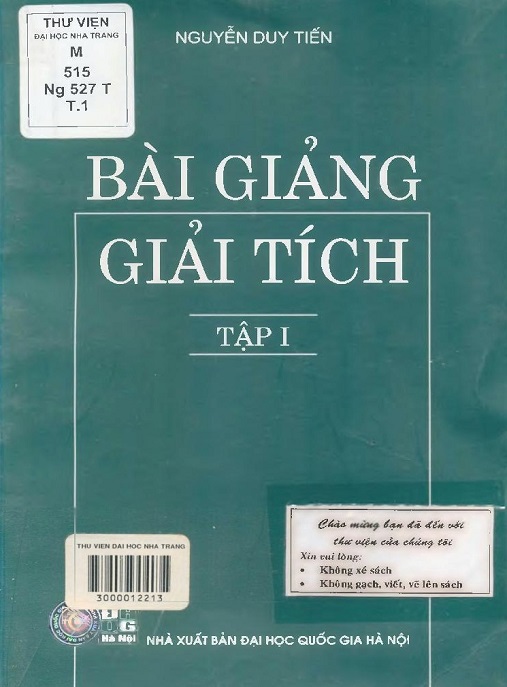 Học Liệu Số Bài Giảng Giải Tích Tập 1