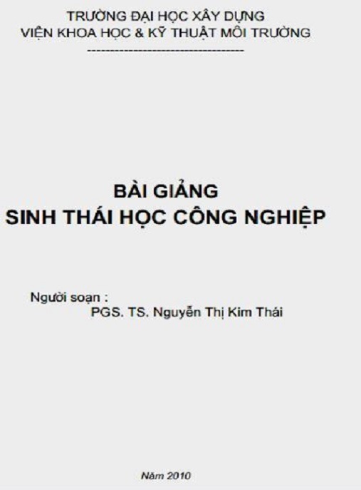 Học Liệu Số Bài Giảng Sinh Thái Học Công Nghiệp