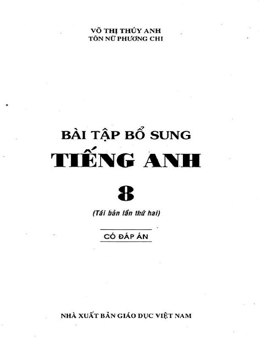 Học Liệu Số Bài Tập Bổ Sung Tiếng Anh Lớp 8 Có Đáp Án