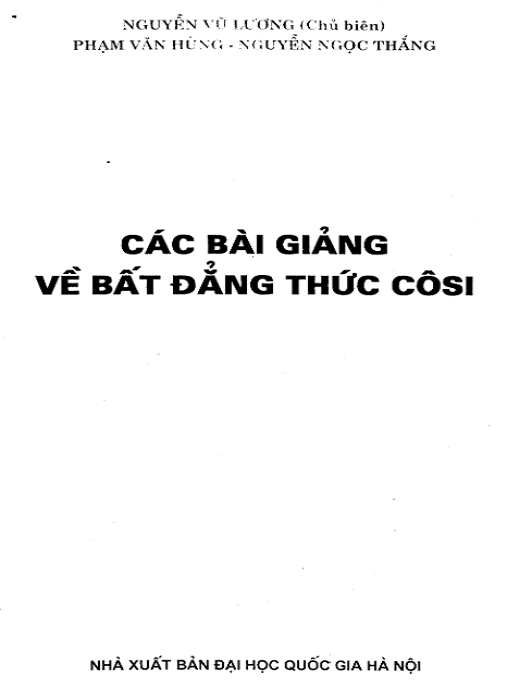Học Liệu Số Các Bài Giảng Về Bất Đẳng Thức Côsi