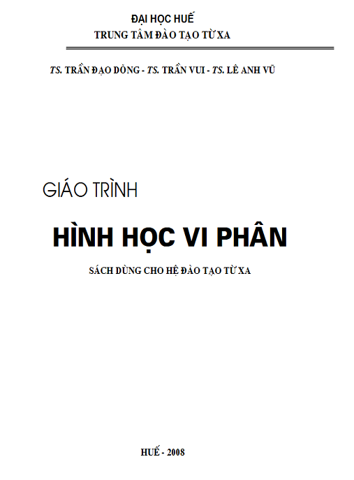 Học Liệu Số Giáo Trình Hình Học Vi Phân