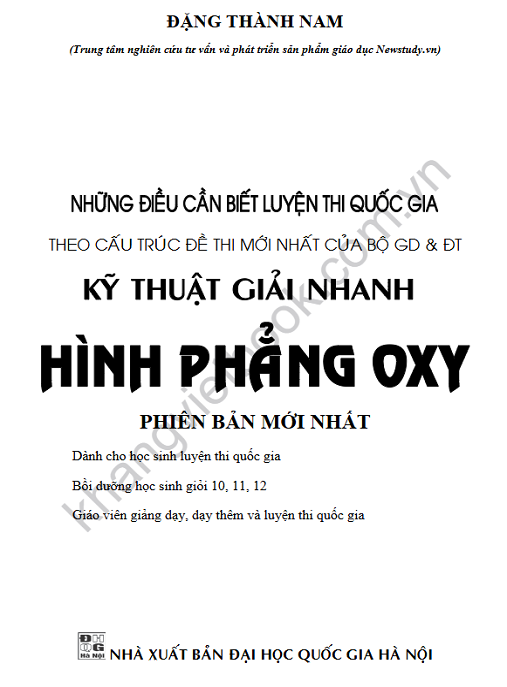 Học Liệu Số Những Điều Cần Biết Luyện Thi Quốc Gia Kỹ Thuật Giải Nhanh Hình Phẳng Oxy